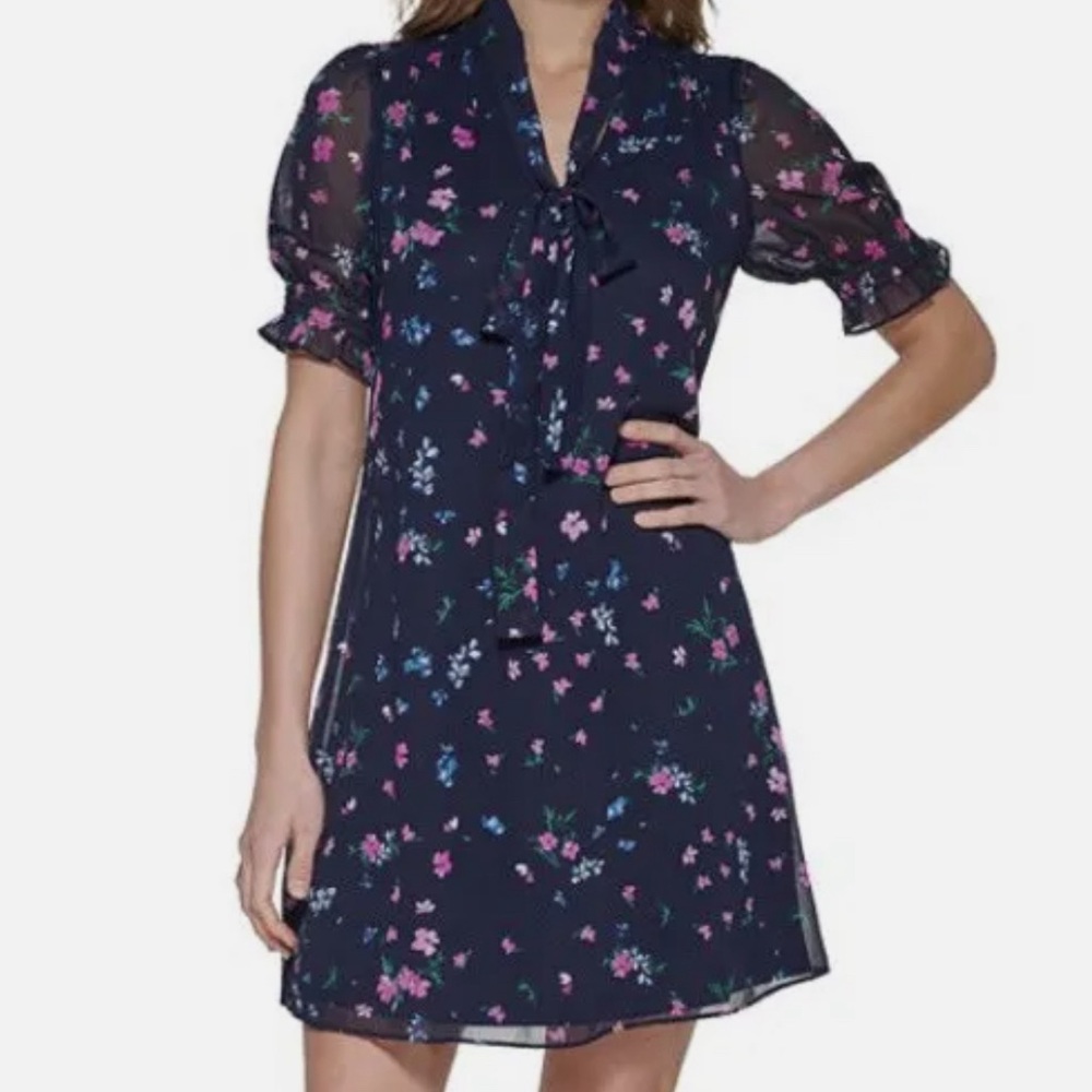 DKNY Navy Floral Dress